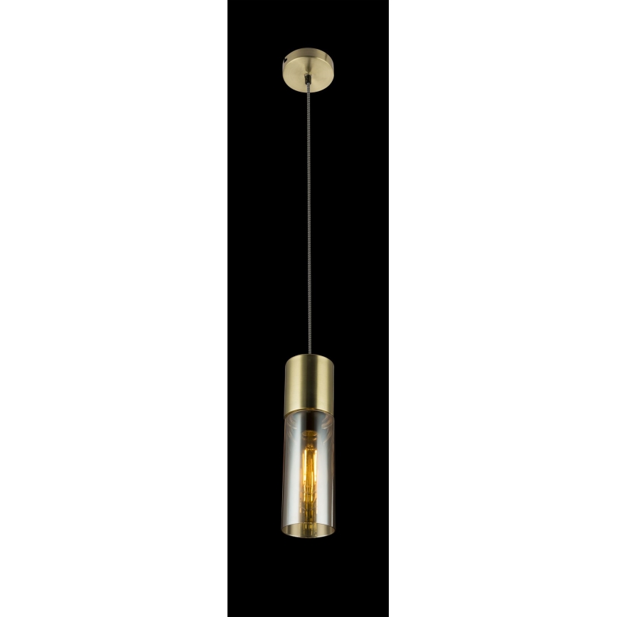 Globo - Hanglamp aan een koord 1xE27/25W/230V diameter 10,5 cm messing