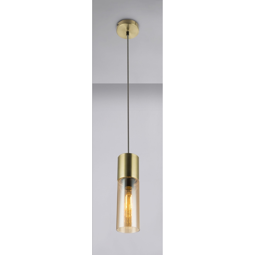 Globo - Hanglamp aan een koord 1xE27/25W/230V diameter 10,5 cm messing