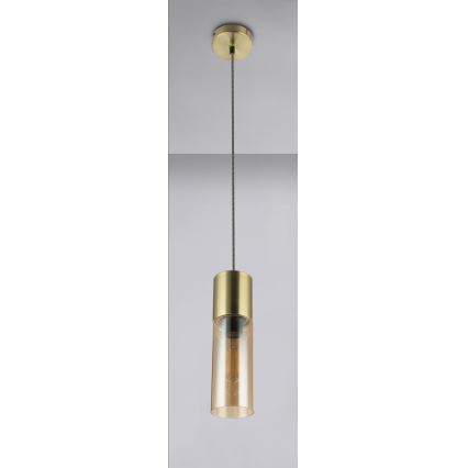 Globo - Hanglamp aan een koord 1xE27/25W/230V diameter 10,5 cm messing