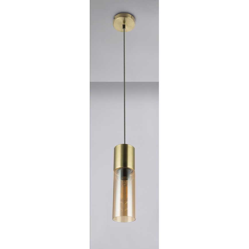 Globo - Hanglamp aan een koord 1xE27/25W/230V diameter 10,5 cm messing