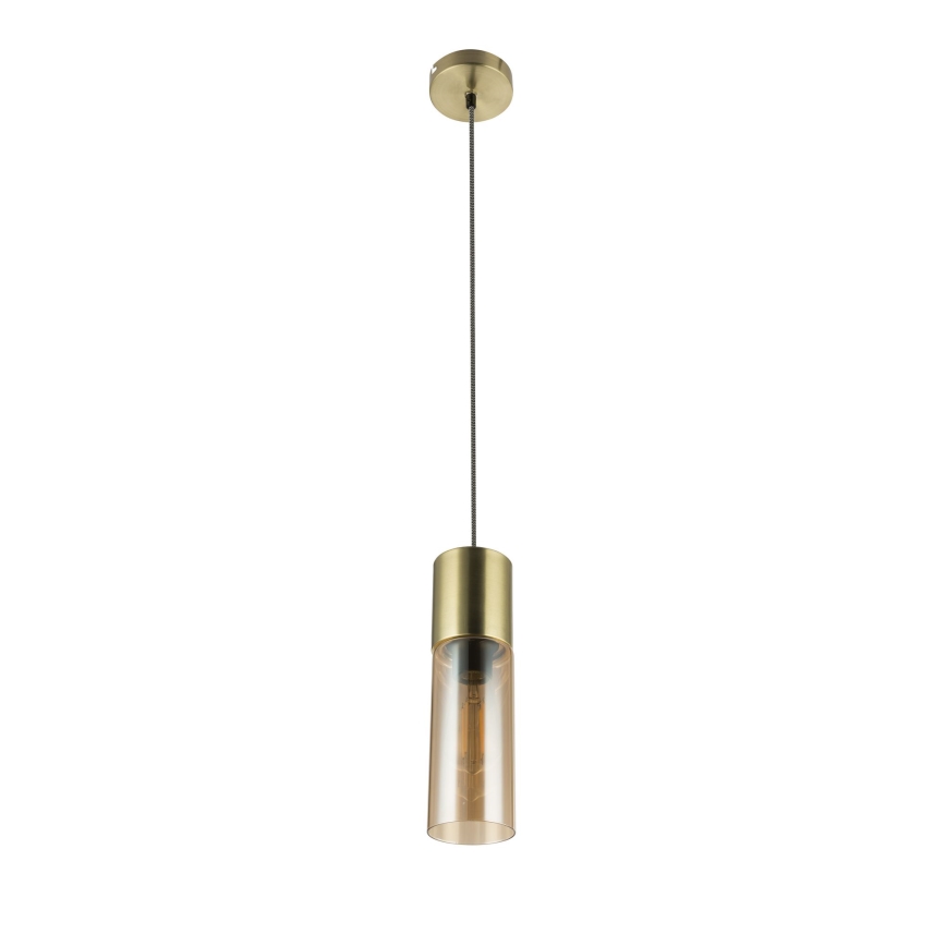 Globo - Hanglamp aan een koord 1xE27/25W/230V diameter 10,5 cm messing