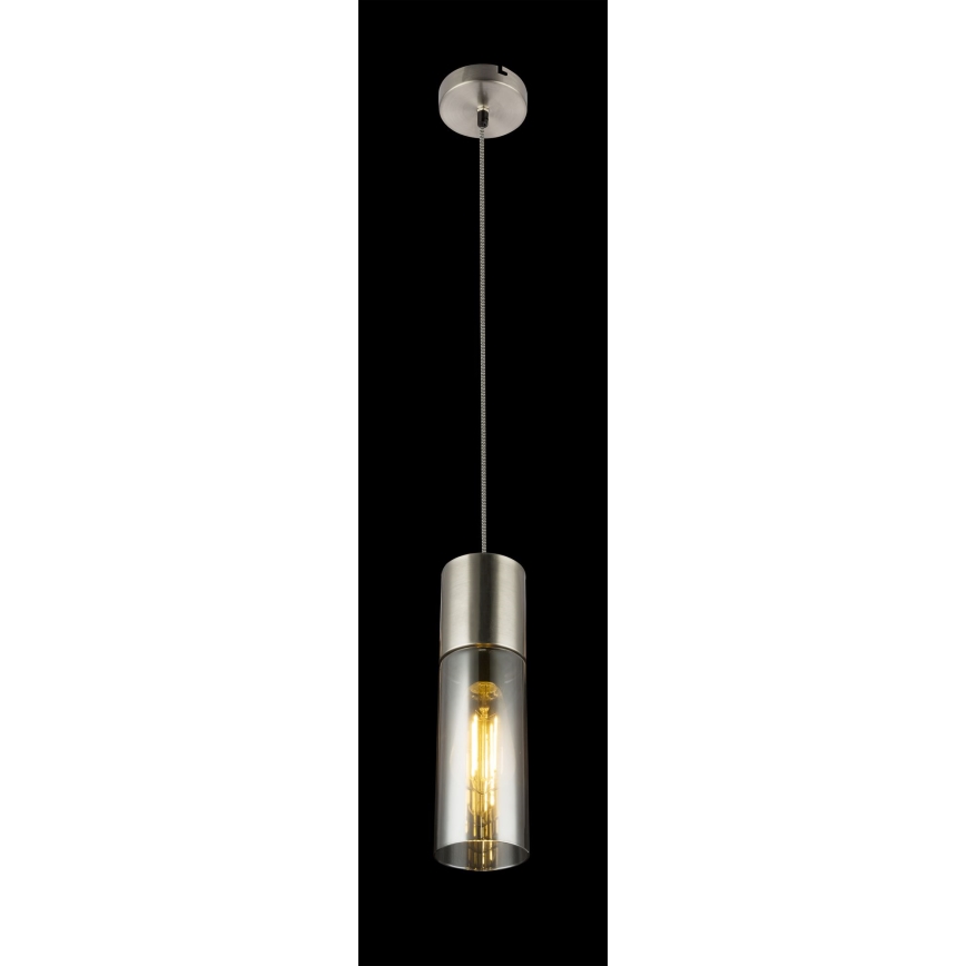 Globo - Hanglamp aan een koord 1xE27/25W/230V diameter 10,5 cm mat chroom