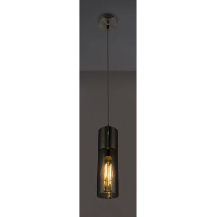 Globo - Hanglamp aan een koord 1xE27/25W/230V diameter 10,5 cm mat chroom