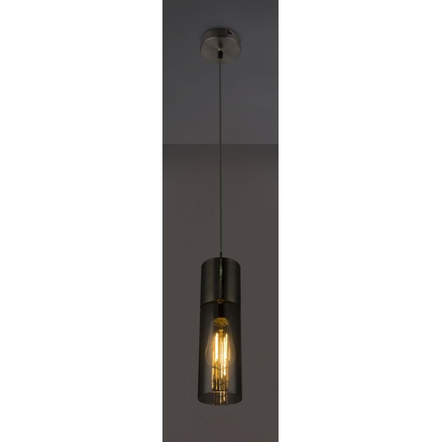 Globo - Hanglamp aan een koord 1xE27/25W/230V diameter 10,5 cm mat chroom