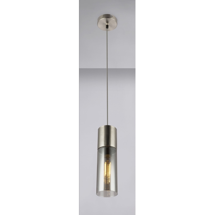 Globo - Hanglamp aan een koord 1xE27/25W/230V diameter 10,5 cm mat chroom