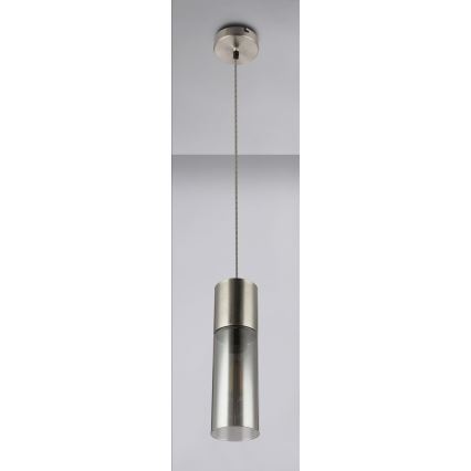 Globo - Hanglamp aan een koord 1xE27/25W/230V diameter 10,5 cm mat chroom