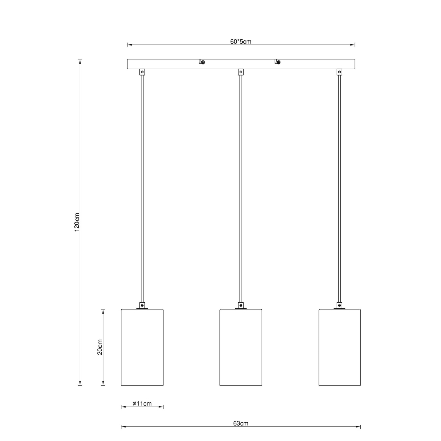 Globo - Hanglamp aan een koord 3xE14/25W/230V zwart