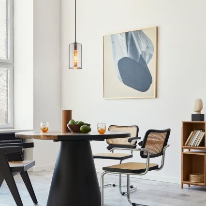 Globo - Hanglamp aan een koord 1xE27/25W/230V diameter 11 cm zwart