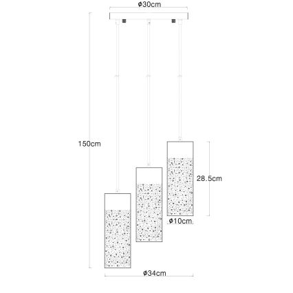 Globo - Hanglamp aan een koord 3xE27/40W/230V