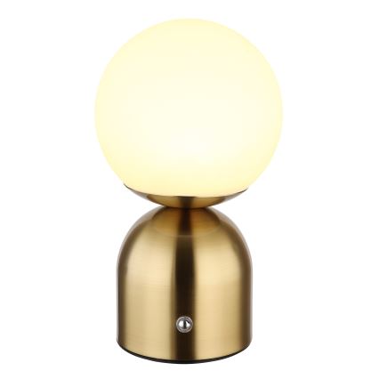 Globo - Lampe de table tactile à intensité variable LED/2,5W/3,7V 2700K/4000K/6500K 1800 mAh USB laiton