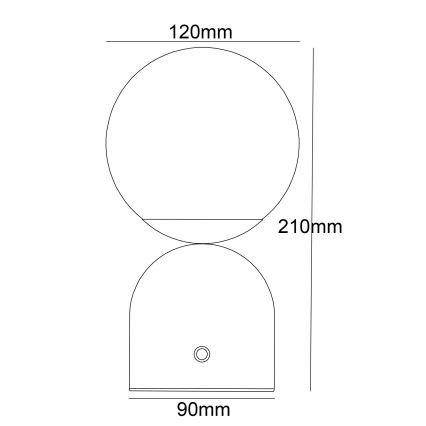 Globo - Dimbaar LED touch tafellampje LED/2W/5V 2700/4000/6500K 1800 mAh wit