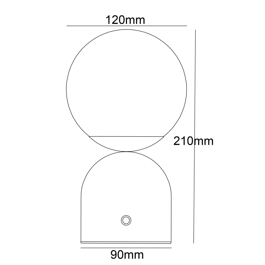 Globo - LED dimbare touch tafellamp LED/2,5W/3,7V 2700/4000/6500K 1800 mAh USB wit