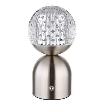 Globo - Lampe de table tactile à intensité variable LED/2,5W/3,7V 2700/4000/6500K 1800 mAh USB chrome mat