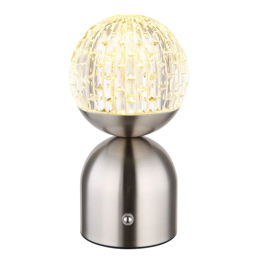 Globo - Lampe de table tactile à intensité variable LED/2,5W/3,7V 2700/4000/6500K 1800 mAh USB chrome mat