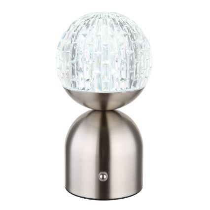 Globo - Lampe de table tactile à intensité variable LED/2,5W/3,7V 2700/4000/6500K 1800 mAh USB chrome mat
