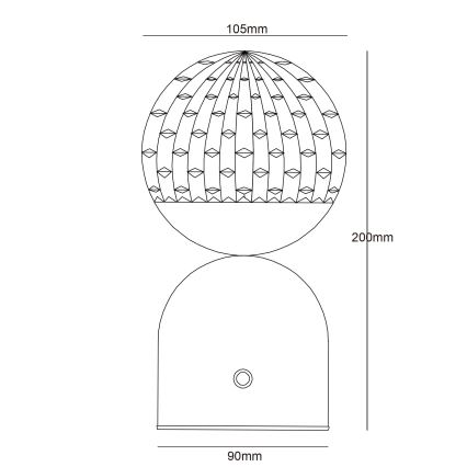 Globo - Dimbaar LED touch tafellampje LED/2W/5V 2700/4000/65000K 1800 mAh wit