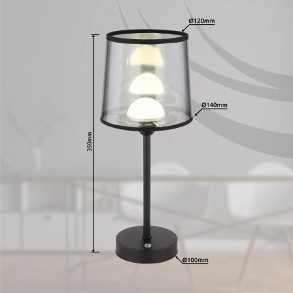 Globo - LED Dimbare oplaadbare touch tafellamp LED/2,5W/3,7V 2700/4000/6500K 1800 mAh zwart