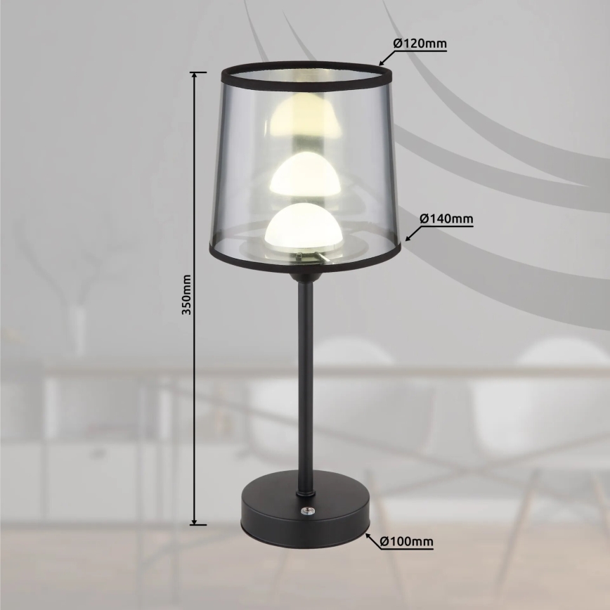 Globo - LED Dimbare Oplaadbare Touch Tafellamp LED/2,5W/3,7V 2700/4000/6500K 1800 mAh zwart