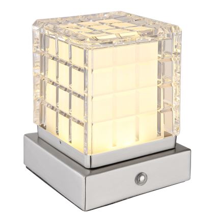 Globo - Lampe de table tactile à intensité variable LED/2,5W/3,7V 2700K/4000K/6500K 1800 mAh USB chrome mat