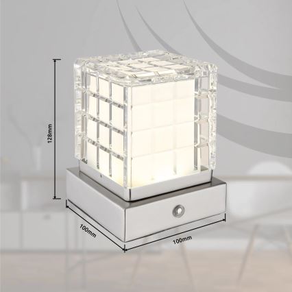 Globo - Lampe de table tactile à intensité variable LED/2,5W/3,7V 2700K/4000K/6500K 1800 mAh USB chrome mat