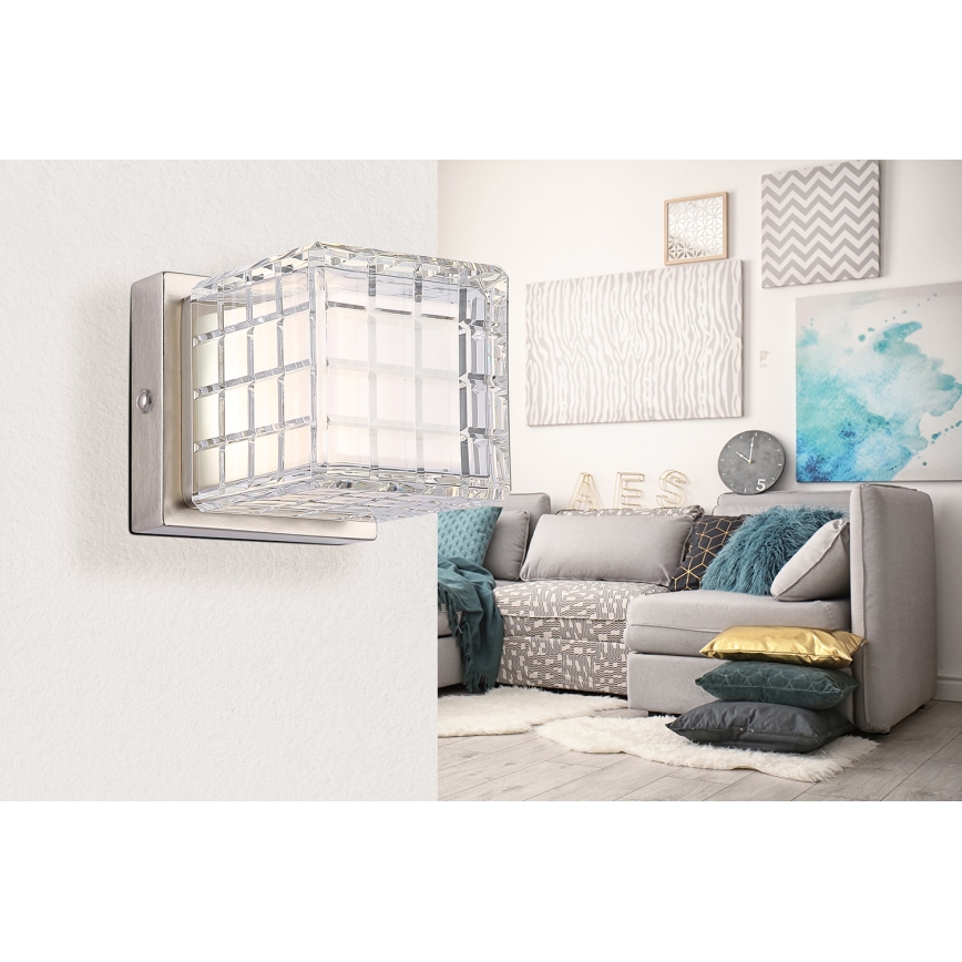 Globo - LED dimbare touch tafellamp LED/2,5W/3,7V 2700K/4000K/6500K 1800 mAh USB mat chroom