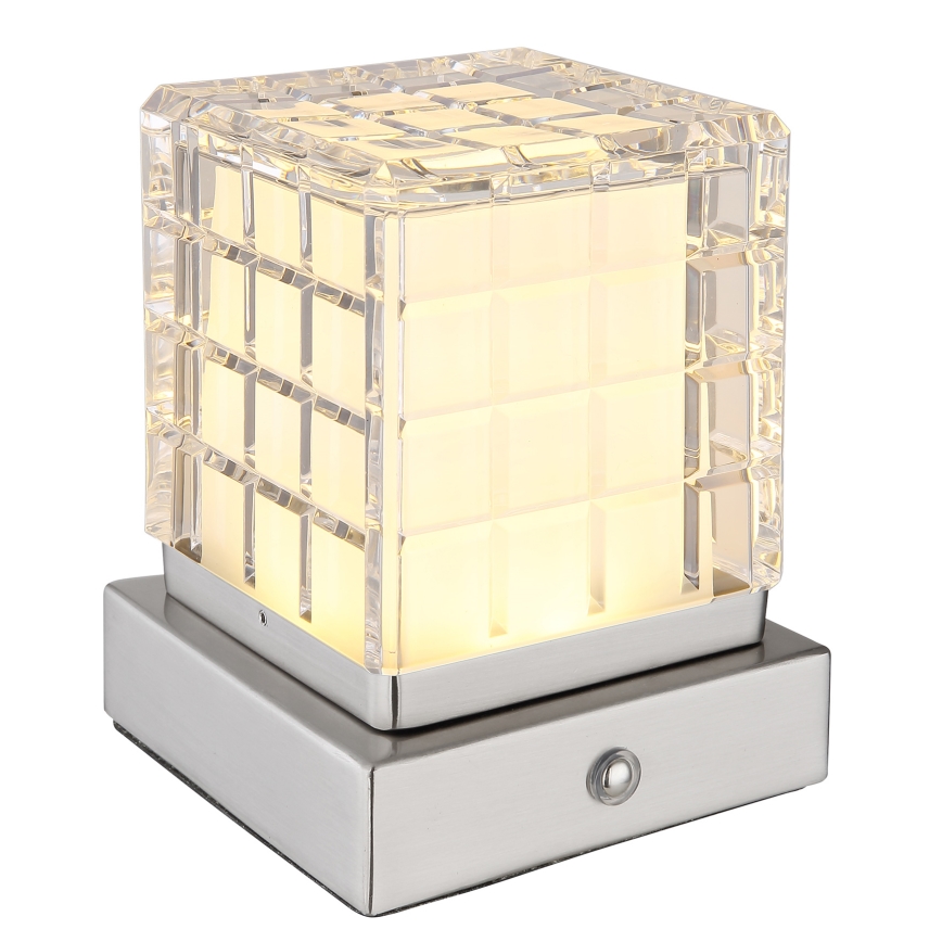 Globo - LED dimbare touch tafellamp LED/2,5W/3,7V 2700K/4000K/6500K 1800 mAh USB mat chroom