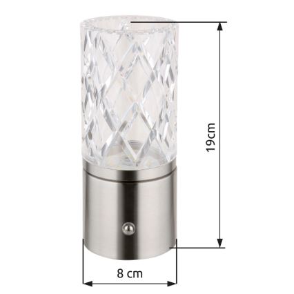 Globo - Lampe de table tactile à intensité variable LED/2,5W/3,7V 2700K/4000K/6500K 1800 mAh USB chrome mat