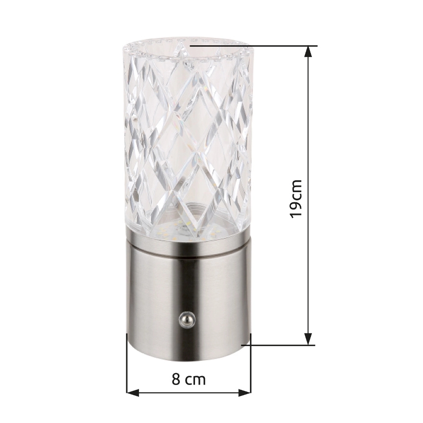 Globo - LED dimbare touch tafellamp LED/2,5W/3,7V 2700K/4000K/6500K 1800 mAh USB mat chroom