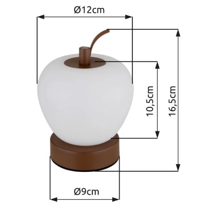 Globo - Dimbaar LED touch tafellampje LED/2W/3,7V 2700K/4000K/6500K 1200 mAh USB bruin
