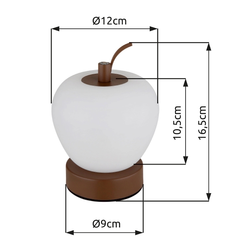 Globo - LED dimbare touch tafellamp LED/2W/3,7V 2700K/4000K/6500K 1200 mAh USB bruin