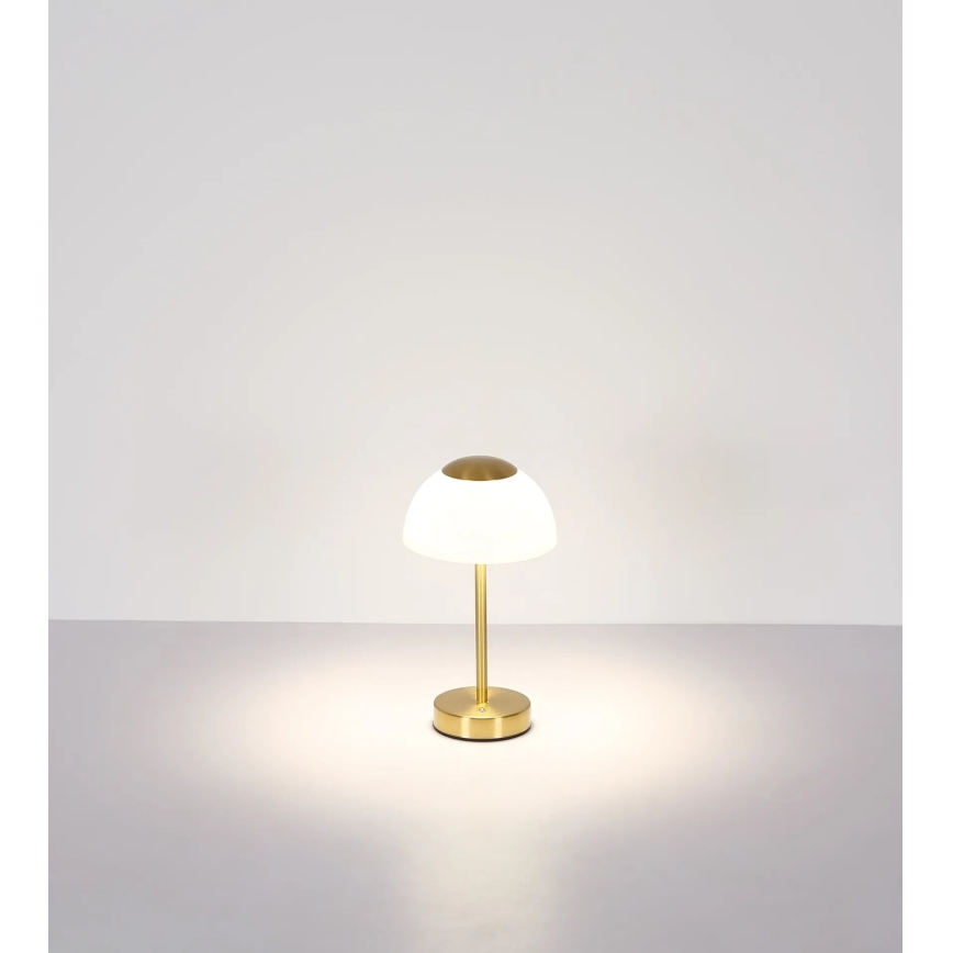 Globo - LED Dimbare oplaadbare tafellamp LED/2,5W/5V 1800mAh 2700K/4000K/6500K messing