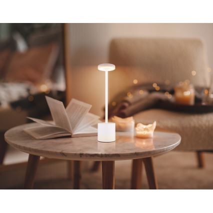 Globo - Lampe de table tactile à intensité variable LED/1,2W/3,7V 2000K/3500K/7000K 1200 mAh USB blanc