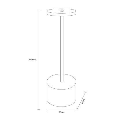 Globo - Lampe de table tactile à intensité variable LED/1,2W/3,7V 2000K/3500K/7000K 1200 mAh USB blanc