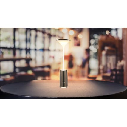 Globo - LED Dimbare oplaadbare touch tafellamp LED/1,2W/3,7V 3000K 1500mAh zwart