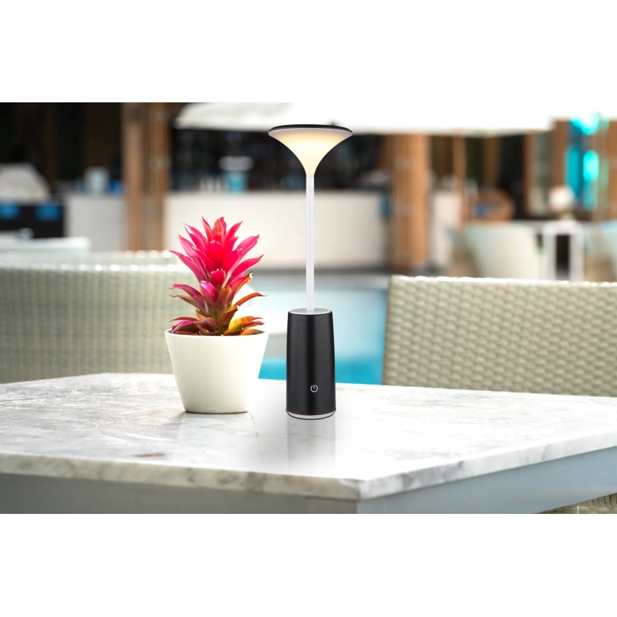 Globo - LED Dimbare oplaadbare touch tafellamp LED/1,2W/3,7V 3000K 1500mAh zwart