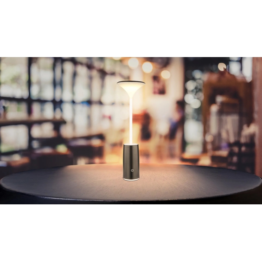 Globo - Lampe de table tactile rechargeable et à intensité variable LED/1,2W/3,7V 3000K 1500mAh noir