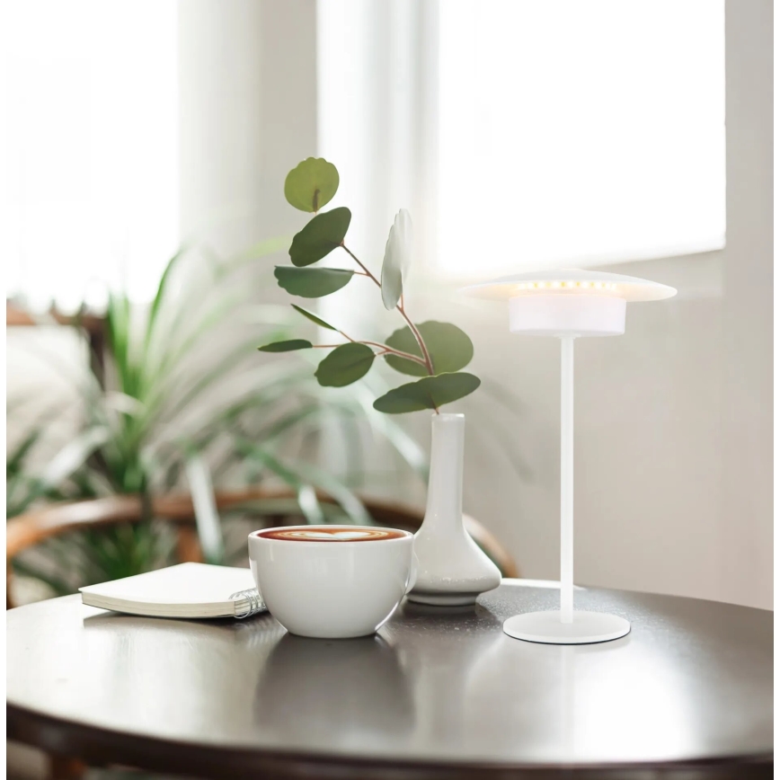 Globo - LED Buiten oplaadbaar aanraken tafellamp LED/3W/3,7V 1800/2700/3000K IP44 1800 mAh wit