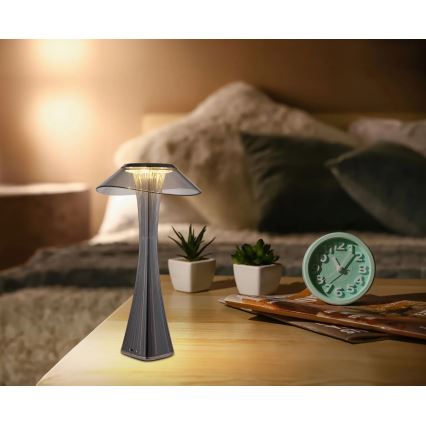 Globo - LED Dimbare oplaadbare tafellamp LED/2,5W/3,7V 1200mAh 2700K/4500K/6500K zwart