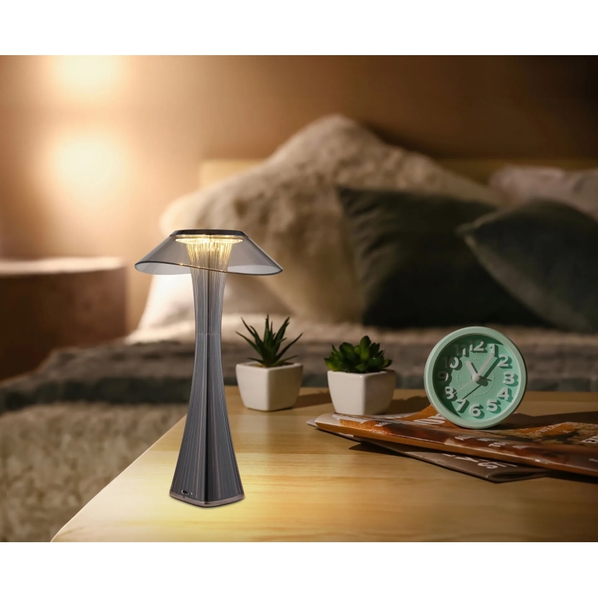 Globo - LED Dimbare oplaadbare tafellamp LED/2,5W/3,7V 1200mAh 2700K/4500K/6500K zwart