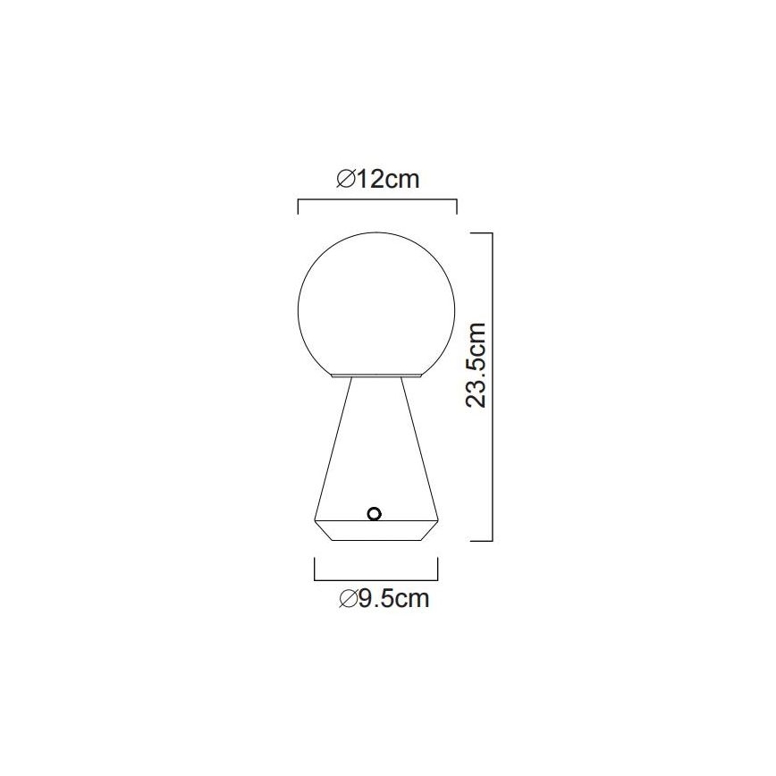 Globo - LED Dimbaar aanraken buitenshuis tafellamp LED/1,5W/5V 3000/4500/6500K 1800 mAh IP41 koper