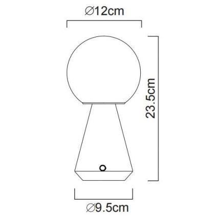 Globo - LED dimbare touch buiten tafellamp LED/1,5W/5V 3000/4500/6500K 1800 mAh IP41 mat chroom