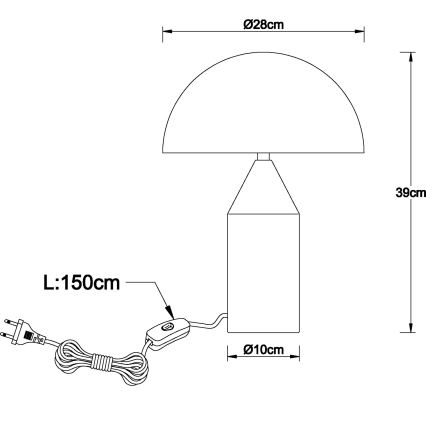 Globo - Lampe de table 2xE27/40W/230V en laiton
