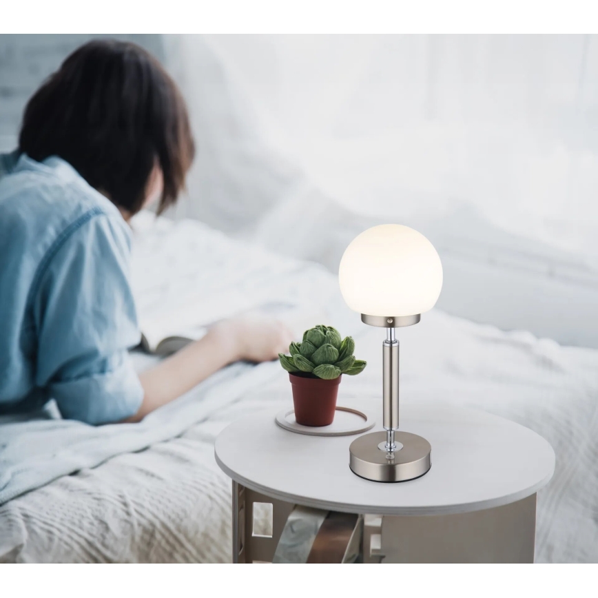 Globo - LED Dimbare oplaadbare touch tafellamp LED/2,5W/5V 1800mAh 2700/4000/6500K mat chroom