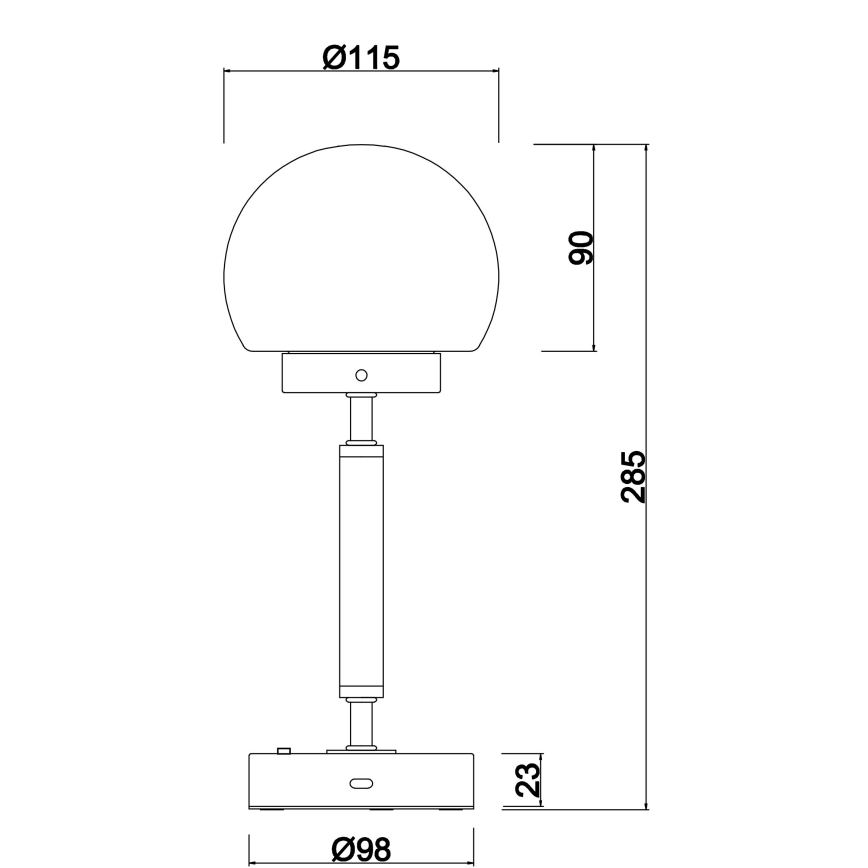 Globo - LED Dimbare oplaadbare touch tafellamp LED/2,5W/5V 1800mAh 2700/4000/6500K mat chroom
