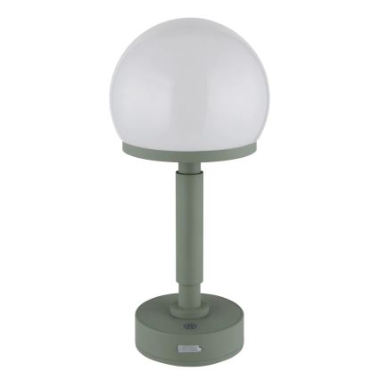 Globo - Lampe de table tactile rechargeable et à intensité variable LED/2,5W/5V 1800mAh 2800K vert