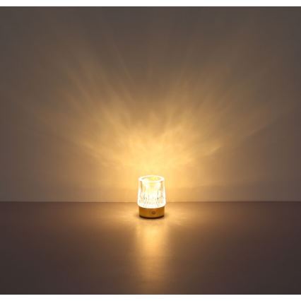 Globo - LED dimbare touch tafellamp LED/1W/5V 3000K 1200 mAh goudkleurig