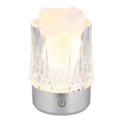 Globo - Lampe de table tactile dimmable à LED, 1W/5V, 3000K, 1200 mAh, argent