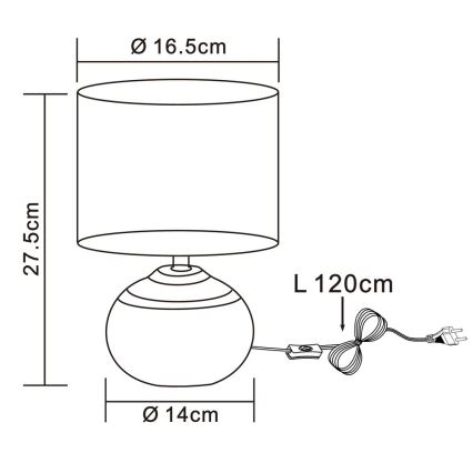 Globo - Tafellamp 1xE14/40W/230V beige/keramiek