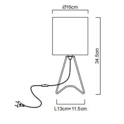 Globo - Lampe de table 1xE14/40W/230V noire