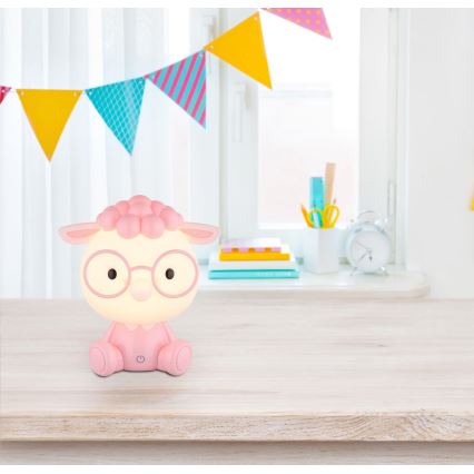 Globo - Petite veilleuse à intensité variable rechargeable pour enfants LED/1W/5V 500 mAh rose